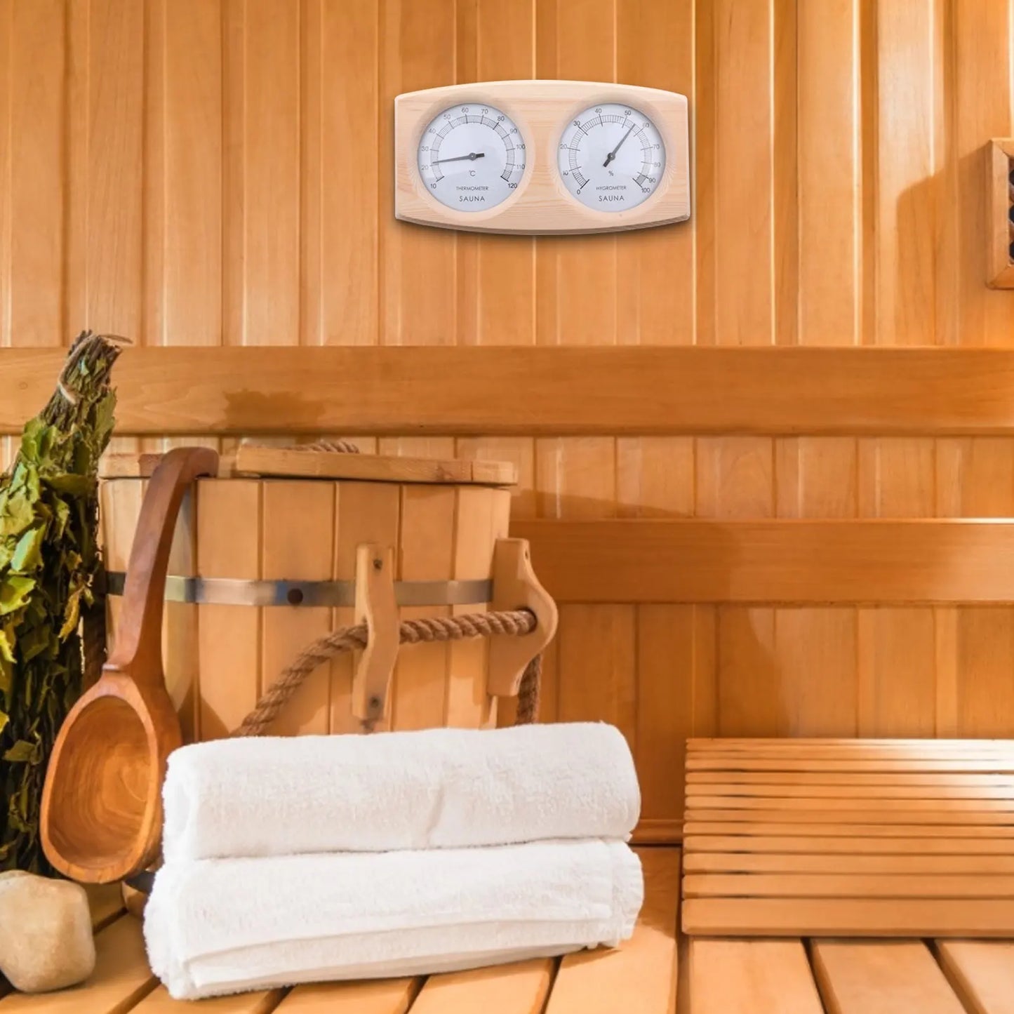 Wooden Sauna Hygrometer Temperature and Humidity Meter