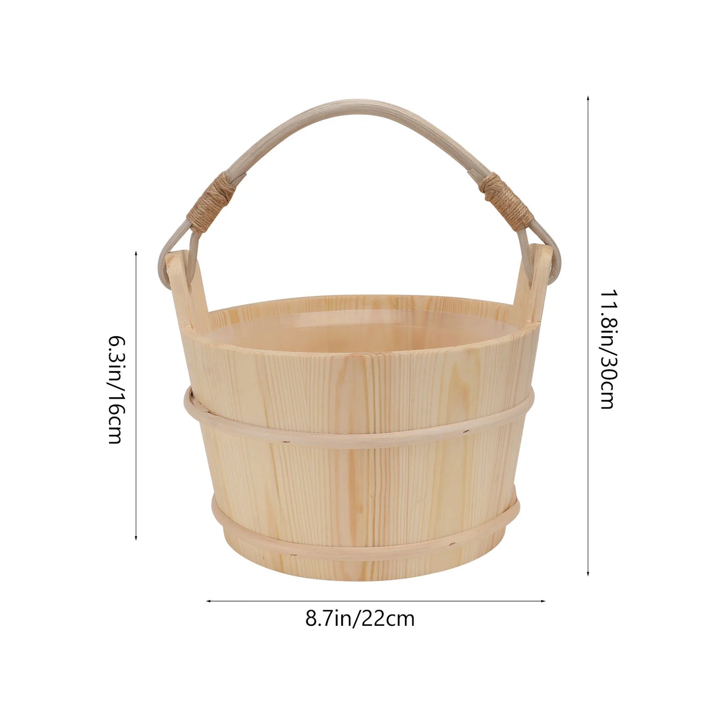 Wooden Sauna Bucket & Ladle